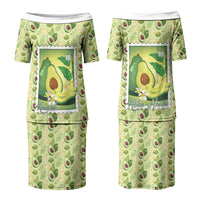 Aloha Hawaii Avocado Couples Matching Puletasi and Hawaiian Shirt Hawaiian Fruit Stylized Stamp LT14 - Polynesian Pride