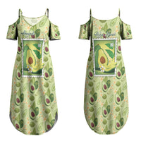 Aloha Hawaii Avocado Couples Matching Summer Maxi Dress and Long Sleeve Button Shirt Hawaiian Fruit Stylized Stamp LT14 - Polynesian Pride