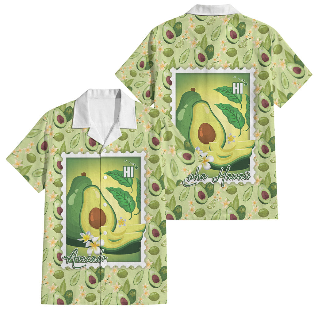 Aloha Hawaii Avocado Family Matching Off Shoulder Maxi Dress and Hawaiian Shirt Hawaiian Fruit Stylized Stamp LT14 Dad's Shirt - Short Sleeve Green - Polynesian Pride
