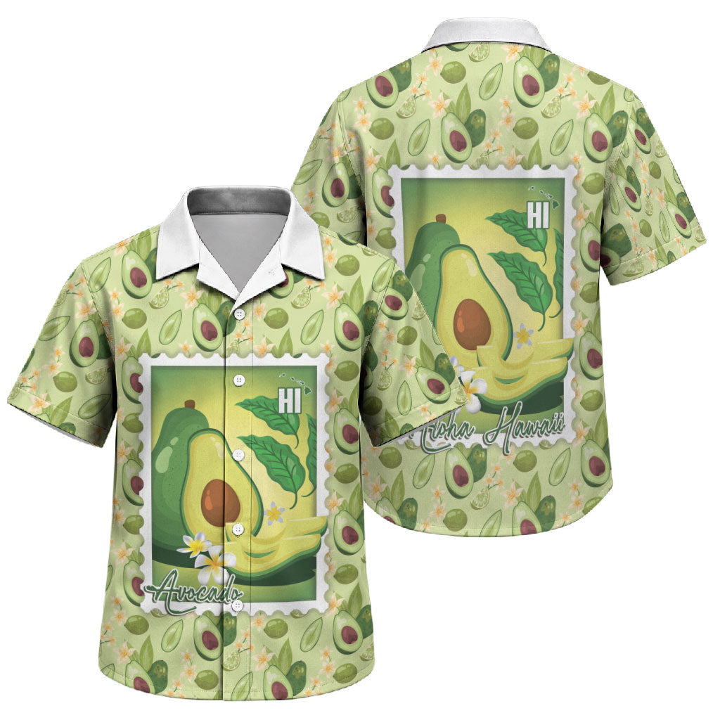 Aloha Hawaii Avocado Family Matching Off Shoulder Maxi Dress and Hawaiian Shirt Hawaiian Fruit Stylized Stamp LT14 Son's Shirt Green - Polynesian Pride