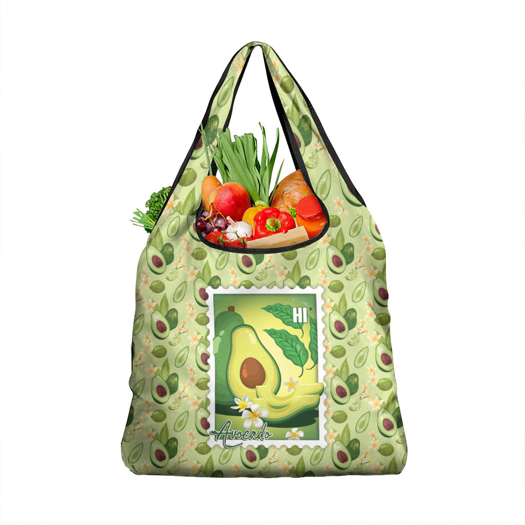 Aloha Hawaii Avocado Grocery Bag Hawaiian Fruit Stylized Stamp LT14 1-pack One Size Green - Polynesian Pride