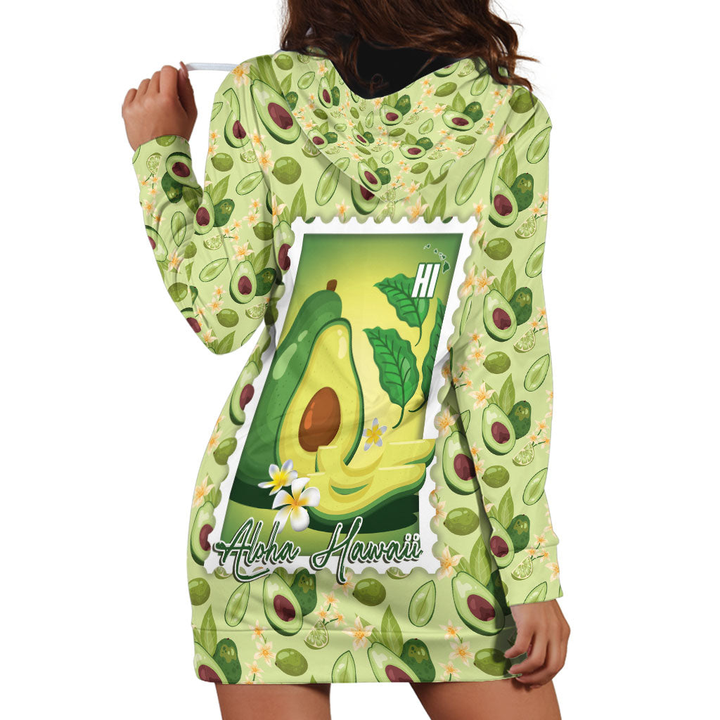 Aloha Hawaii Avocado Hoodie Dress Hawaiian Fruit Stylized Stamp LT14 - Polynesian Pride