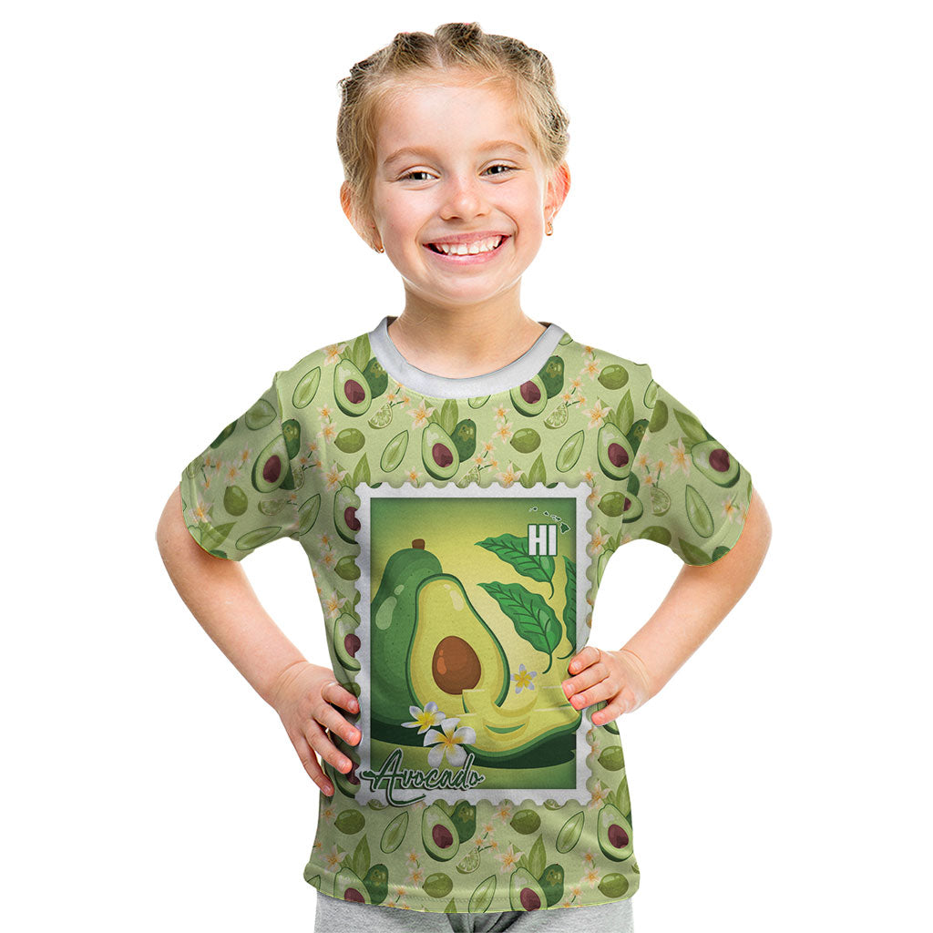 Aloha Hawaii Avocado Kid T Shirt Hawaiian Fruit Stylized Stamp LT14 Green - Polynesian Pride
