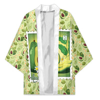 Aloha Hawaii Avocado Kimono Hawaiian Fruit Stylized Stamp LT14 Unisex Green - Polynesian Pride