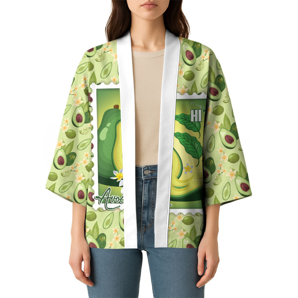 Aloha Hawaii Avocado Kimono Hawaiian Fruit Stylized Stamp LT14 - Polynesian Pride