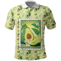 Aloha Hawaii Avocado Polo Shirt Hawaiian Fruit Stylized Stamp LT14 Green - Polynesian Pride