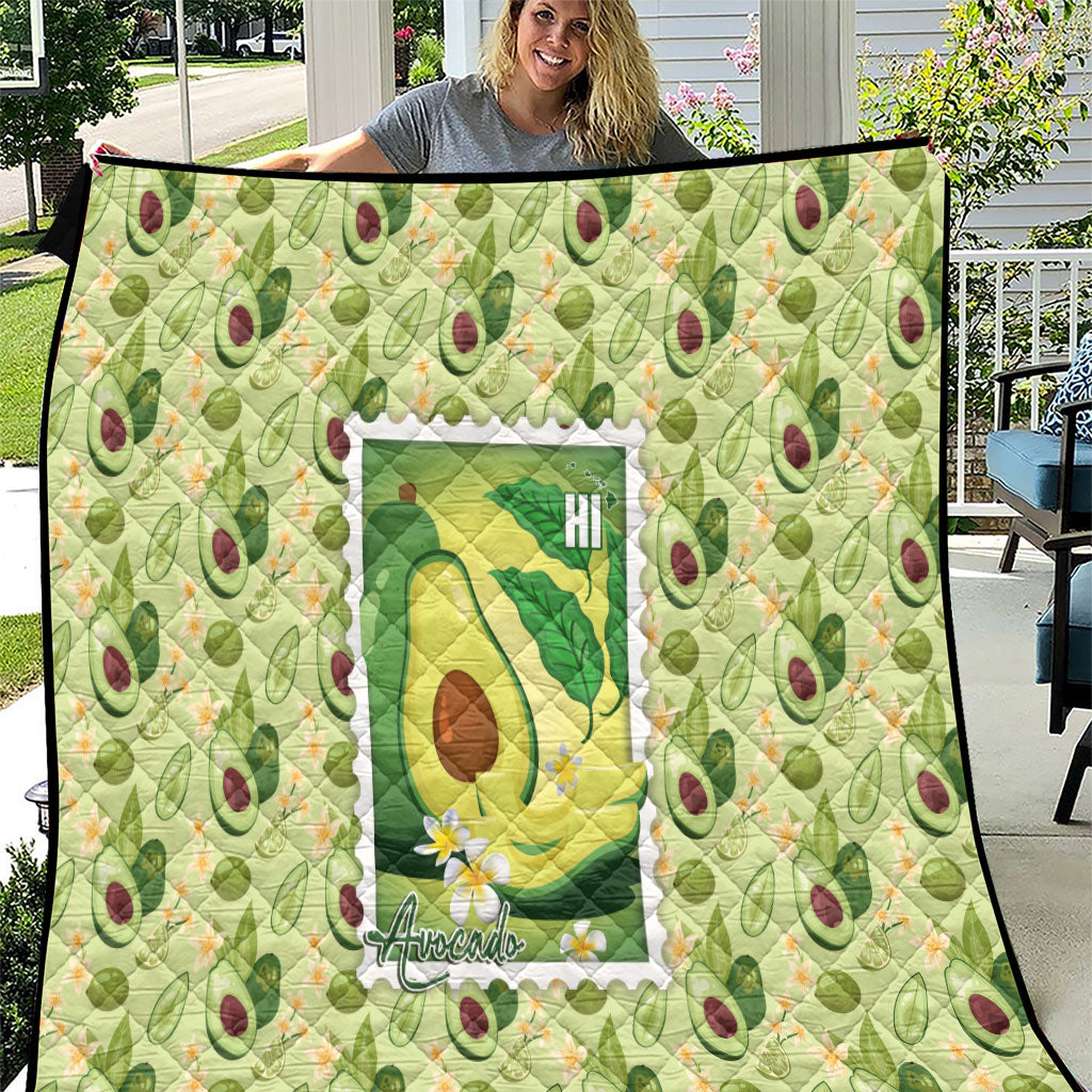 Aloha Hawaii Avocado Quilt Hawaiian Fruit Stylized Stamp LT14 Green - Polynesian Pride