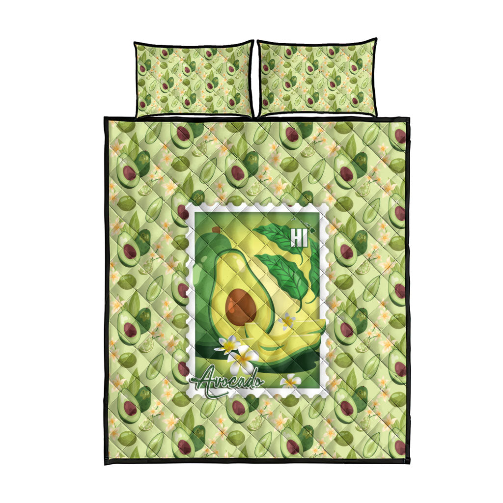 Aloha Hawaii Avocado Quilt Bed Set Hawaiian Fruit Stylized Stamp LT14 - Polynesian Pride