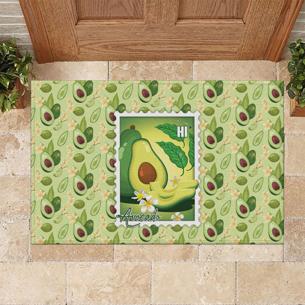 Aloha Hawaii Avocado Rubber Doormat Hawaiian Fruit Stylized Stamp LT14 Green - Polynesian Pride