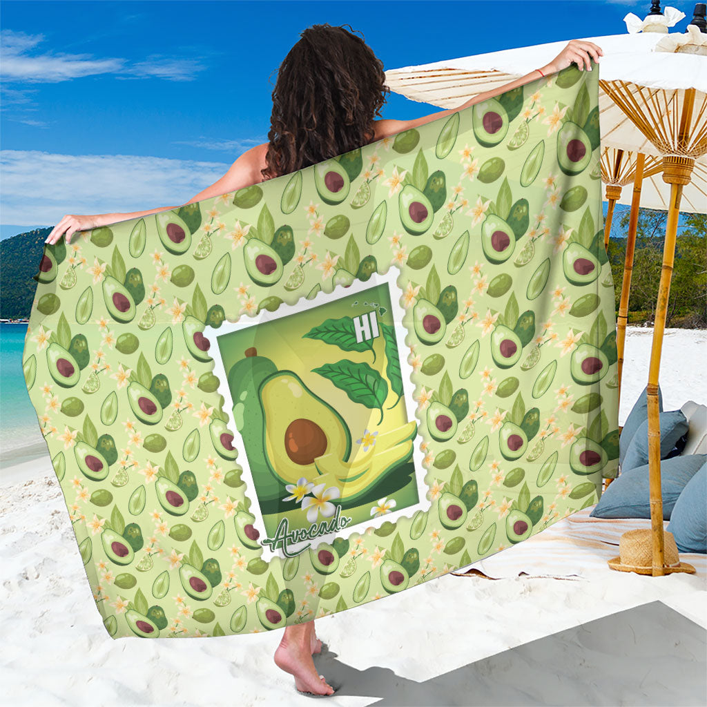 Aloha Hawaii Avocado Sarong Hawaiian Fruit Stylized Stamp LT14 One Size 44 x 66 inches Green - Polynesian Pride