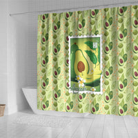 Aloha Hawaii Avocado Shower Curtain Hawaiian Fruit Stylized Stamp LT14 - Polynesian Pride