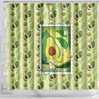 Aloha Hawaii Avocado Shower Curtain Hawaiian Fruit Stylized Stamp LT14 - Polynesian Pride
