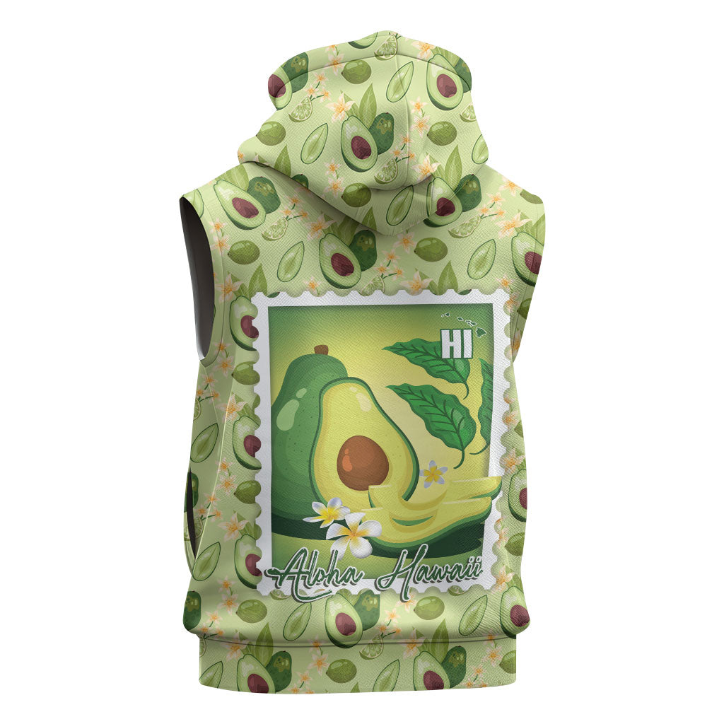 Aloha Hawaii Avocado Sleeveless Zip Hoodie Hawaiian Fruit Stylized Stamp LT14 - Polynesian Pride