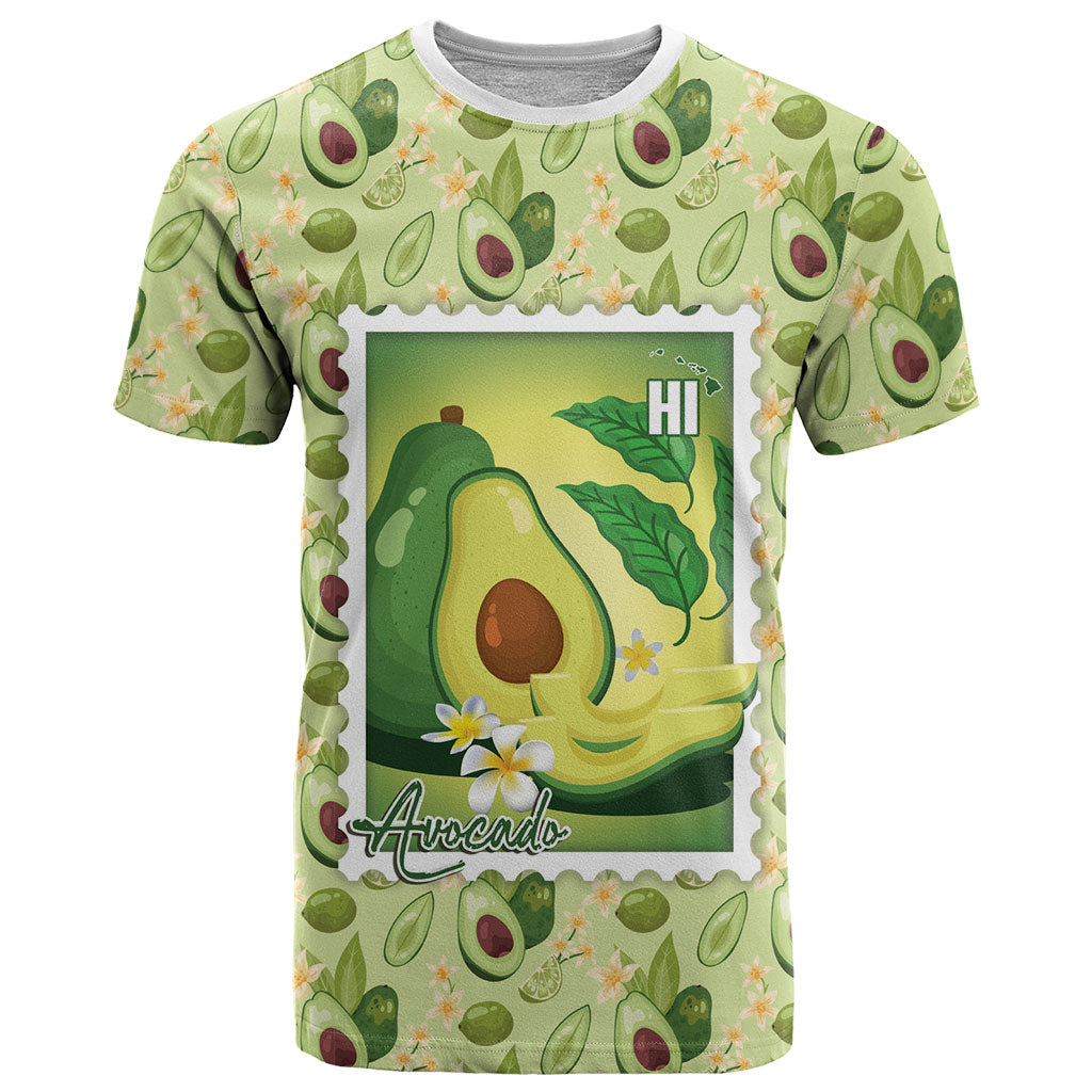 Aloha Hawaii Avocado T Shirt Hawaiian Fruit Stylized Stamp LT14 Green - Polynesian Pride