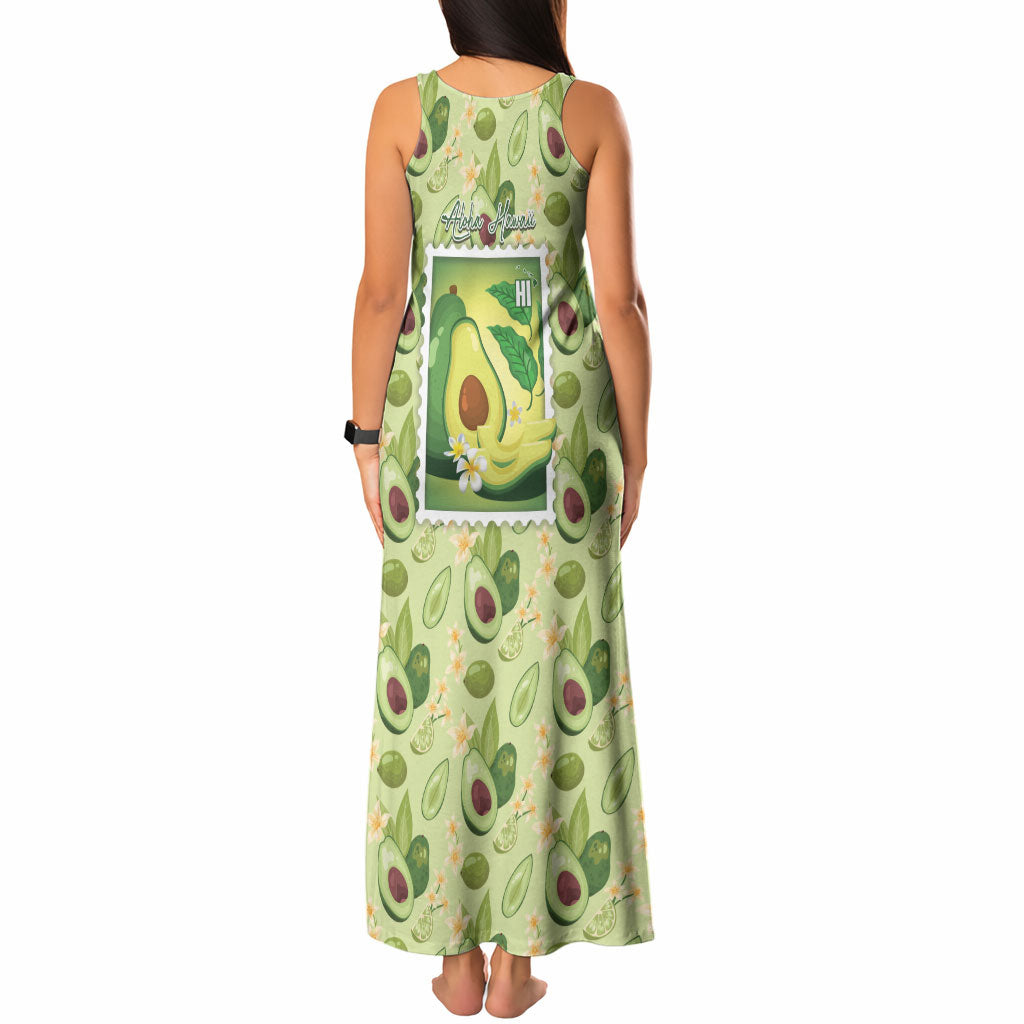 Aloha Hawaii Avocado Tank Maxi Dress Hawaiian Fruit Stylized Stamp LT14 - Polynesian Pride