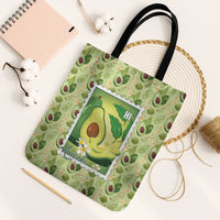 Aloha Hawaii Avocado Tote Bag Hawaiian Fruit Stylized Stamp LT14 Black Strap One Size Green - Polynesian Pride