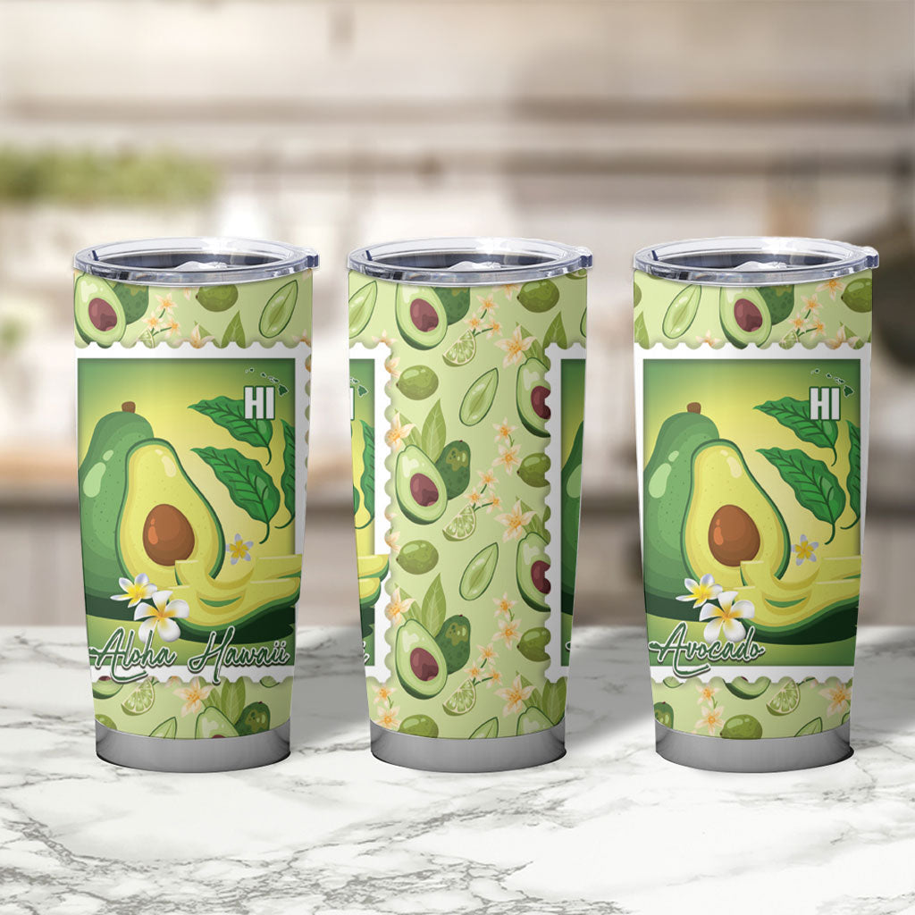 Aloha Hawaii Avocado Tumbler Cup Hawaiian Fruit Stylized Stamp LT14 - Polynesian Pride