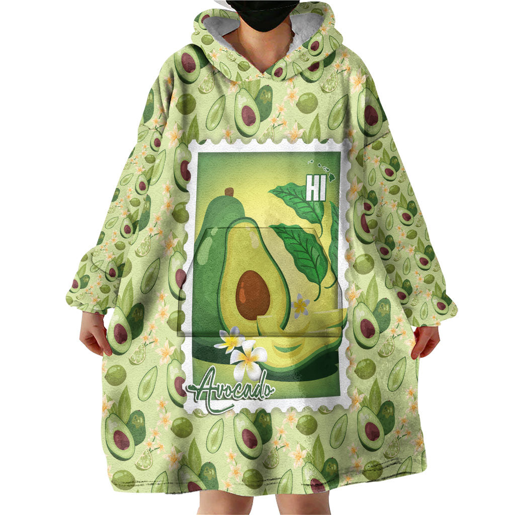 Aloha Hawaii Avocado Wearable Blanket Hoodie Hawaiian Fruit Stylized Stamp LT14 - Polynesian Pride