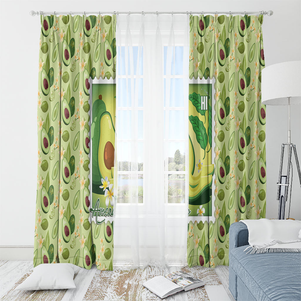 Aloha Hawaii Avocado Window Curtain Hawaiian Fruit Stylized Stamp LT14 - Polynesian Pride