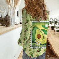 Aloha Hawaii Avocado Women Casual Shirt Hawaiian Fruit Stylized Stamp LT14 - Polynesian Pride