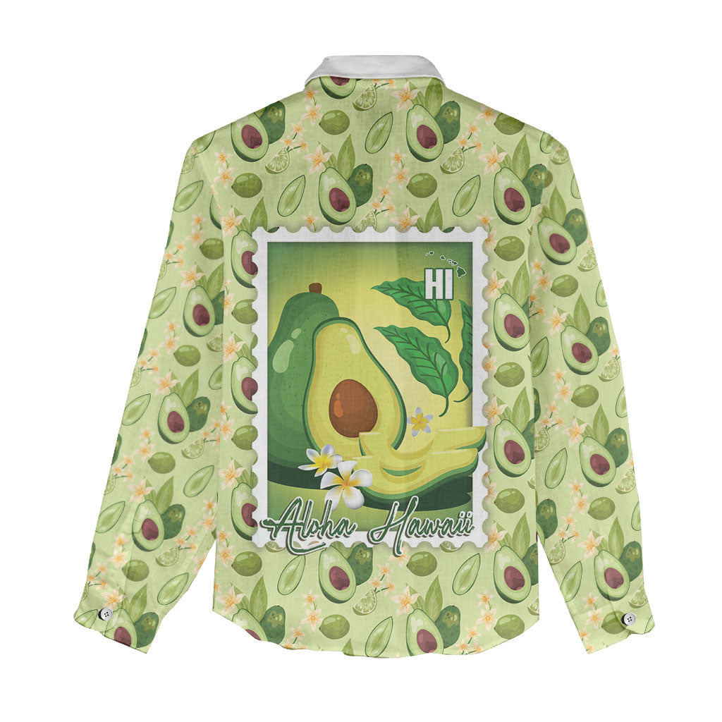 Aloha Hawaii Avocado Women Casual Shirt Hawaiian Fruit Stylized Stamp LT14 - Polynesian Pride