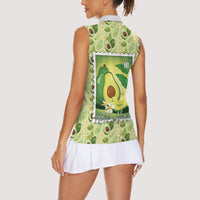 Aloha Hawaii Avocado Women Sleeveless Polo Shirt Hawaiian Fruit Stylized Stamp LT14 - Polynesian Pride