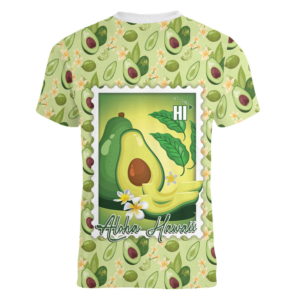 Aloha Hawaii Avocado Women V-Neck T-Shirt Hawaiian Fruit Stylized Stamp LT14 - Polynesian Pride