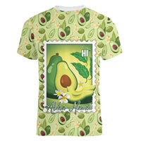Aloha Hawaii Avocado Women V-Neck T-Shirt Hawaiian Fruit Stylized Stamp LT14 - Polynesian Pride