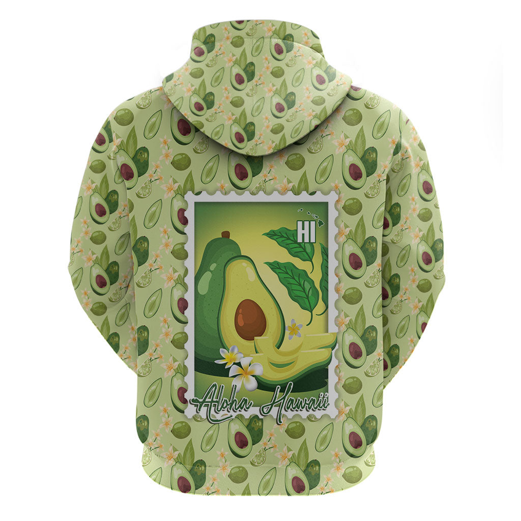 Aloha Hawaii Avocado Zip Hoodie Hawaiian Fruit Stylized Stamp LT14 - Polynesian Pride
