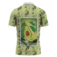Aloha Hawaii Avocado Zipper Polo Shirt Hawaiian Fruit Stylized Stamp LT14 - Polynesian Pride