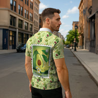 Aloha Hawaii Avocado Zipper Polo Shirt Hawaiian Fruit Stylized Stamp LT14 - Polynesian Pride