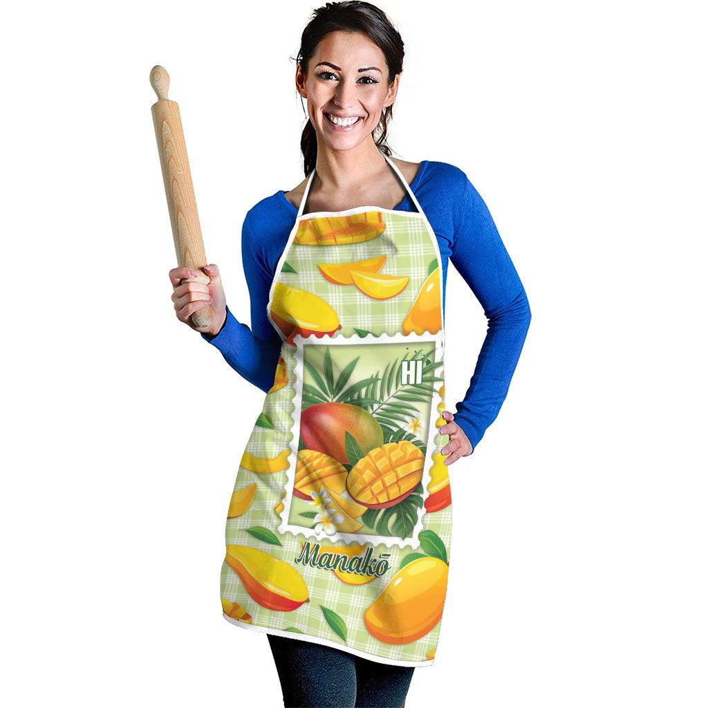 Aloha Hawaii Manako Palaka Motifs Apron Hawaiian Mango Stylized Stamp LT14 - Polynesian Pride