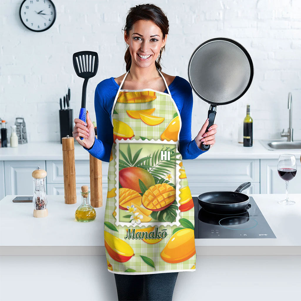 Aloha Hawaii Manako Palaka Motifs Apron Hawaiian Mango Stylized Stamp LT14 - Polynesian Pride