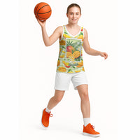 Aloha Hawaii Manako Palaka Motifs Basketball Jersey Hawaiian Mango Stylized Stamp LT14 - Polynesian Pride