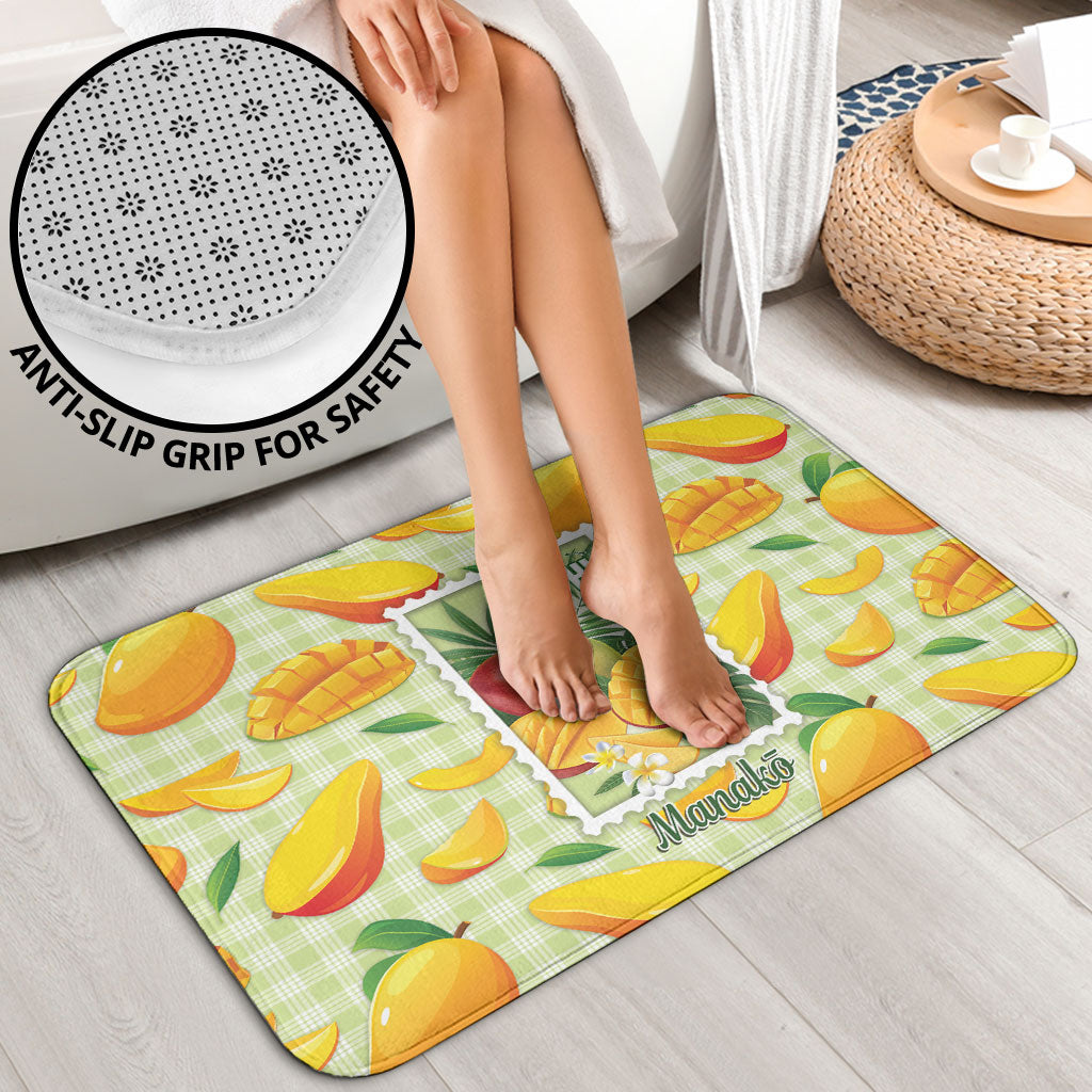 Aloha Hawaii Manako Palaka Motifs Bathroom Set Hawaiian Mango Stylized Stamp LT14 - Polynesian Pride