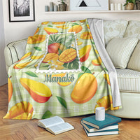 Aloha Hawaii Manako Palaka Motifs Blanket Hawaiian Mango Stylized Stamp LT14 Yellow - Polynesian Pride