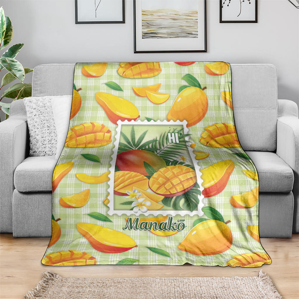Aloha Hawaii Manako Palaka Motifs Blanket Hawaiian Mango Stylized Stamp LT14 - Polynesian Pride