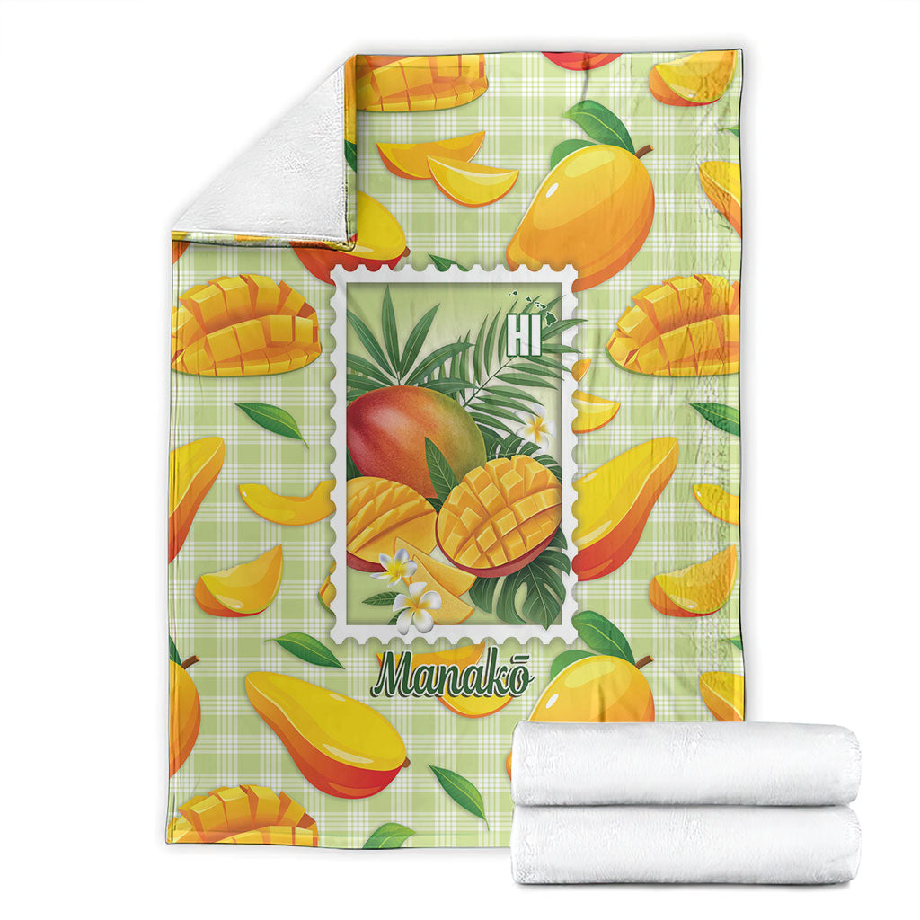 Aloha Hawaii Manako Palaka Motifs Blanket Hawaiian Mango Stylized Stamp LT14 - Polynesian Pride