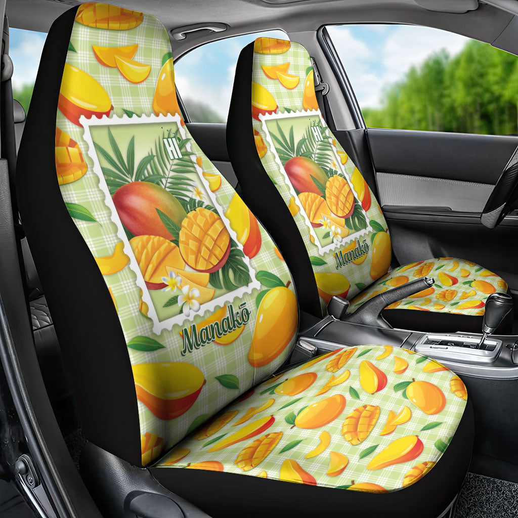 Aloha Hawaii Manako Palaka Motifs Car Seat Cover Hawaiian Mango Stylized Stamp LT14 - Polynesian Pride