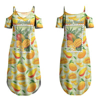 Aloha Hawaii Manako Palaka Motifs Couples Matching Summer Maxi Dress and Hawaiian Shirt Hawaiian Mango Stylized Stamp LT14 - Polynesian Pride