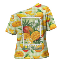 Aloha Hawaii Manako Palaka Motifs Cross Shoulder Shirt Hawaiian Mango Stylized Stamp LT14 - Polynesian Pride