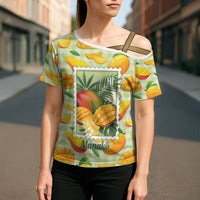 Aloha Hawaii Manako Palaka Motifs Cross Shoulder Shirt Hawaiian Mango Stylized Stamp LT14 - Polynesian Pride