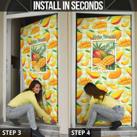 Aloha Hawaii Manako Palaka Motifs Door Cover Hawaiian Mango Stylized Stamp LT14 - Polynesian Pride