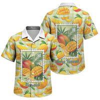 Aloha Hawaii Manako Palaka Motifs Family Matching Off Shoulder Maxi Dress and Hawaiian Shirt Hawaiian Mango Stylized Stamp LT14 Son's Shirt Yellow - Polynesian Pride
