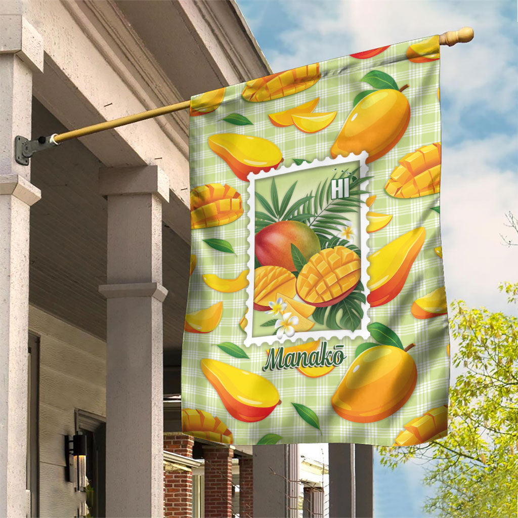 Aloha Hawaii Manako Palaka Motifs Garden Flag Hawaiian Mango Stylized Stamp LT14 House Flag Yellow - Polynesian Pride
