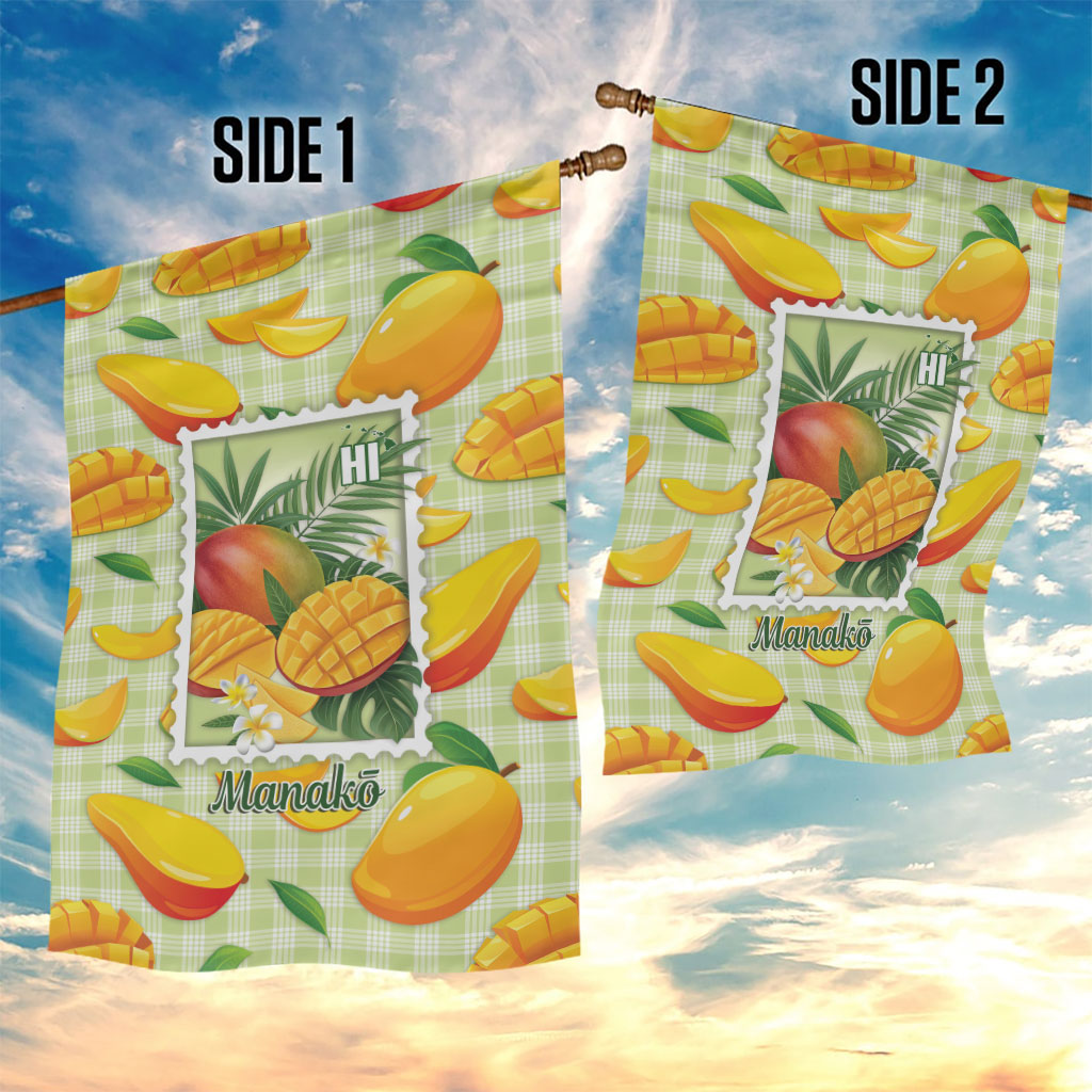 Aloha Hawaii Manako Palaka Motifs Garden Flag Hawaiian Mango Stylized Stamp LT14 - Polynesian Pride