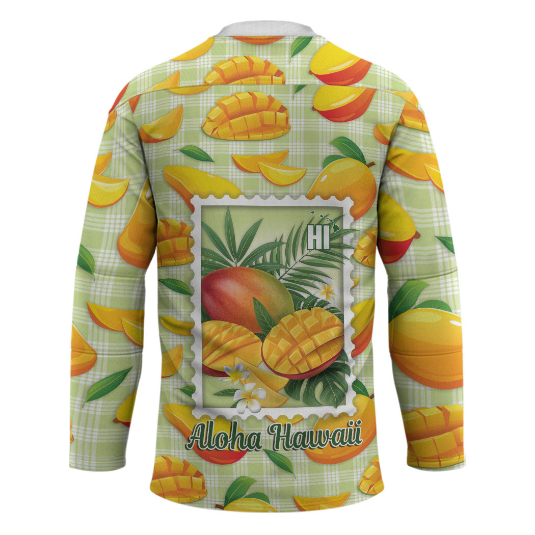 Aloha Hawaii Manako Palaka Motifs Hockey Jersey Hawaiian Mango Stylized Stamp LT14 - Polynesian Pride
