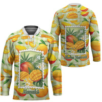Aloha Hawaii Manako Palaka Motifs Hockey Jersey Hawaiian Mango Stylized Stamp LT14 - Polynesian Pride