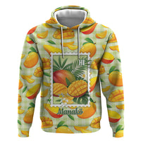 Aloha Hawaii Manako Palaka Motifs Hoodie Hawaiian Mango Stylized Stamp LT14 Pullover Hoodie Yellow - Polynesian Pride