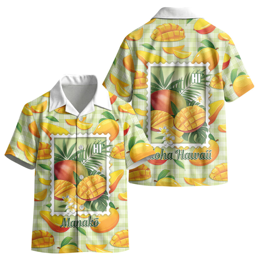Aloha Hawaii Manako Palaka Motifs Kid Hawaiian Shirt Hawaiian Mango Stylized Stamp LT14 - Polynesian Pride